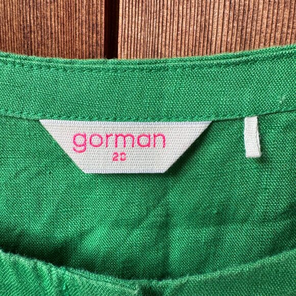 EUC GORMAN Australia Kelly Green Linen Sleeveless Tiered Dress in Women's 2X - Picture 3 of 11